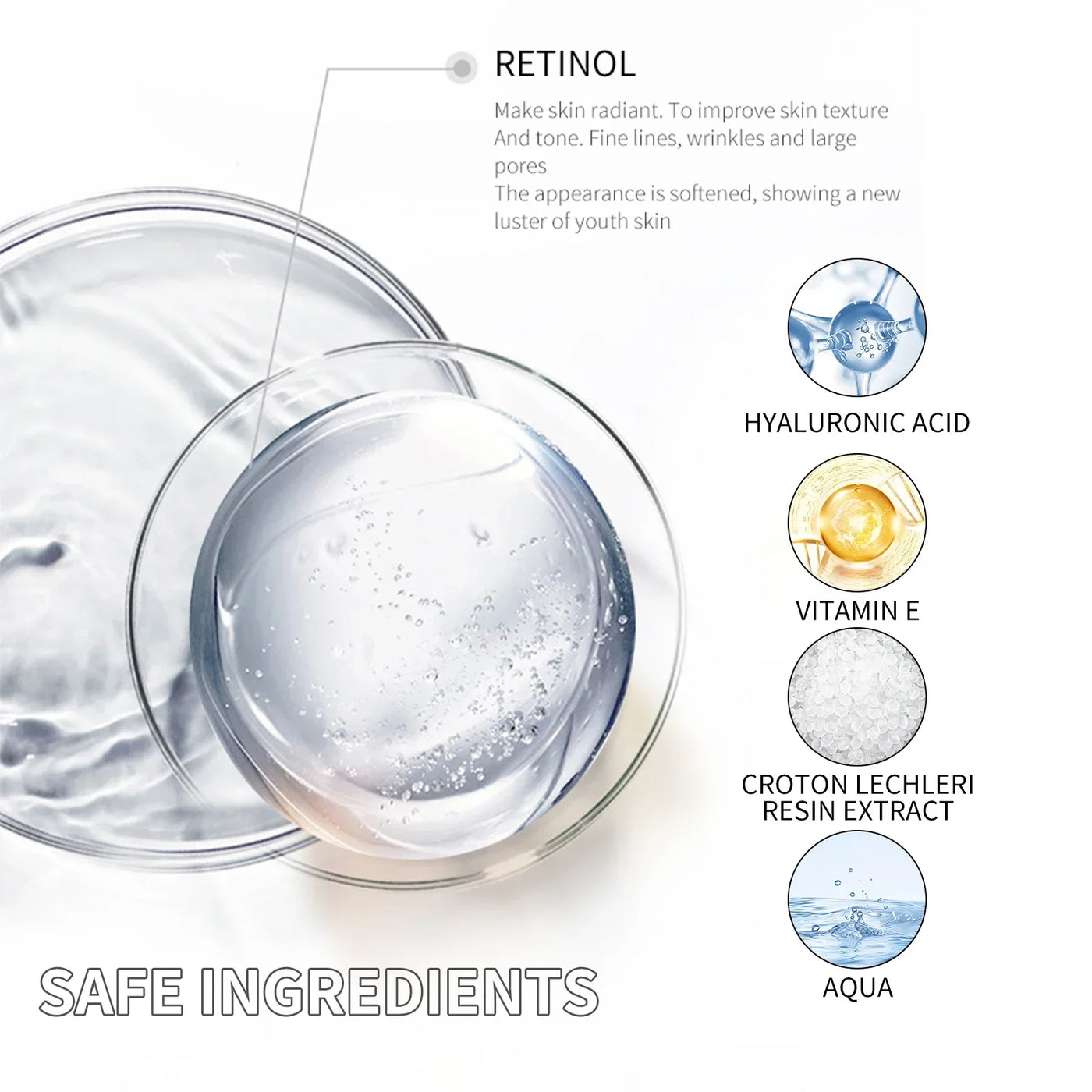 Retinol Night Cream 50g Anti Aging Face Moisturizer Firms Skin Reduces Wrinkles Lines Hydrating Vitamin E Cream for Tightening