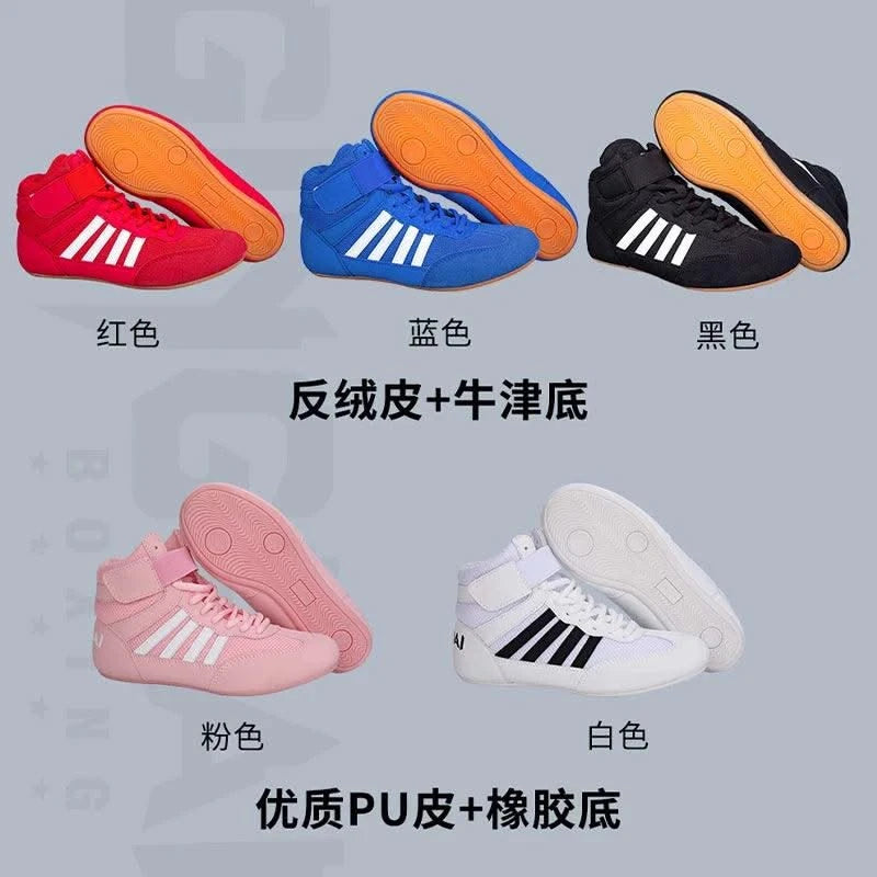 Boxing wrestling shoes children's adult training men women combat fighting Sanda high top shoes boots strength weightlifting gym