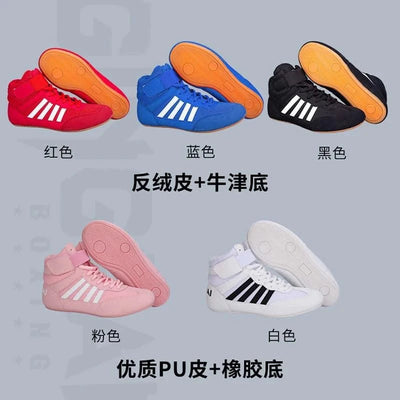 Boxing wrestling shoes children's adult training men women combat fighting Sanda high top shoes boots strength weightlifting gym