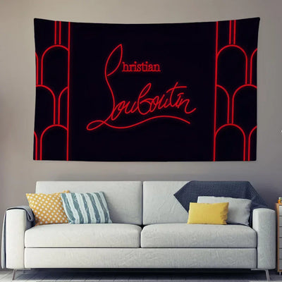 Luxury C-ChristianES L-LouboutinES Logo Tapestry Background Hanging Cloth Bedroom Room Decor Aesthetic Tapestry Wall Party