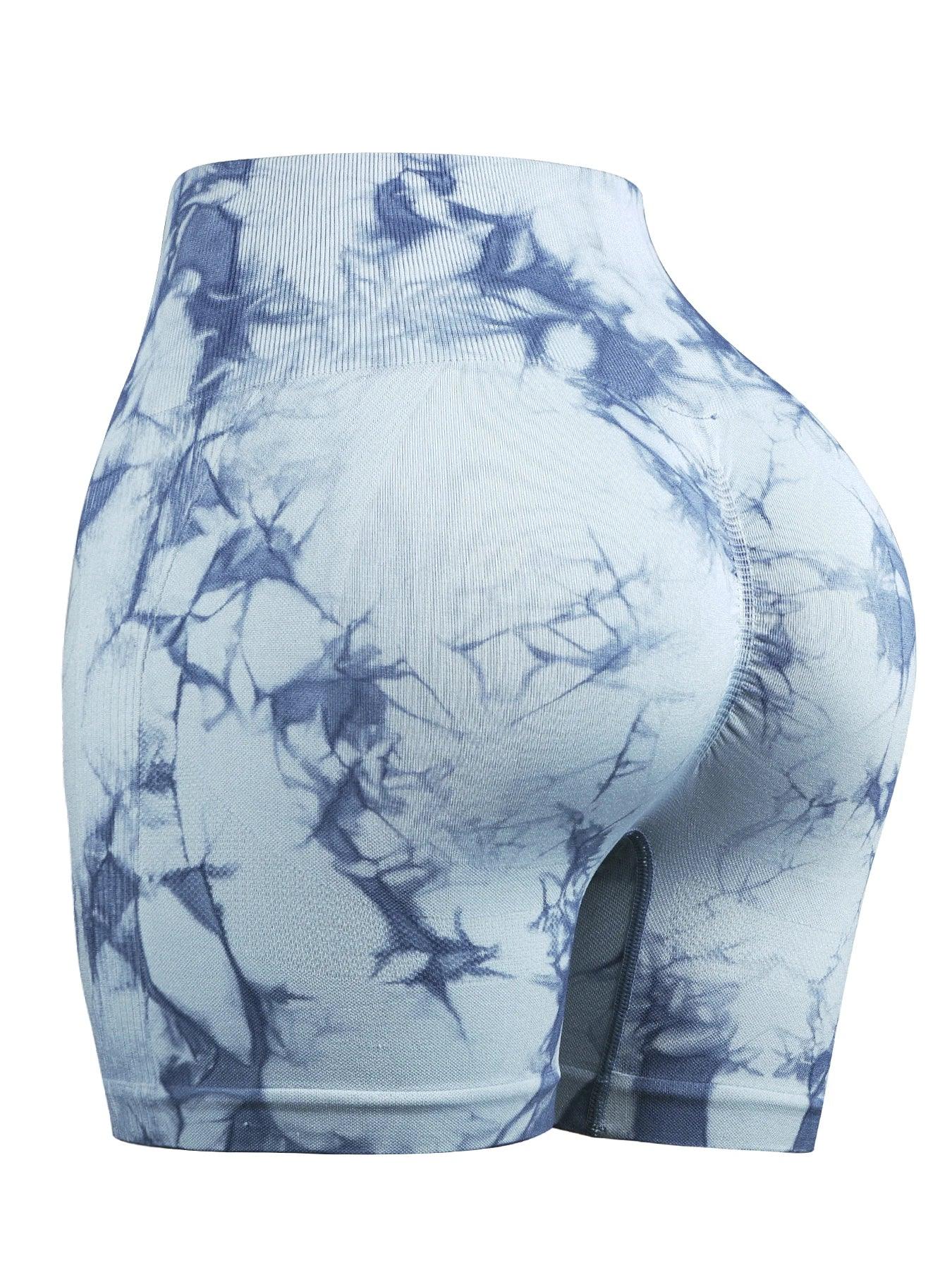 Women's Tie-Dye Yoga Shorts Leggings For High Waist