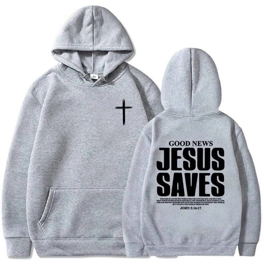 Jesus Saves John 3:16:17 Hoodies Christian Bible Verse Sweatshirts Men Women