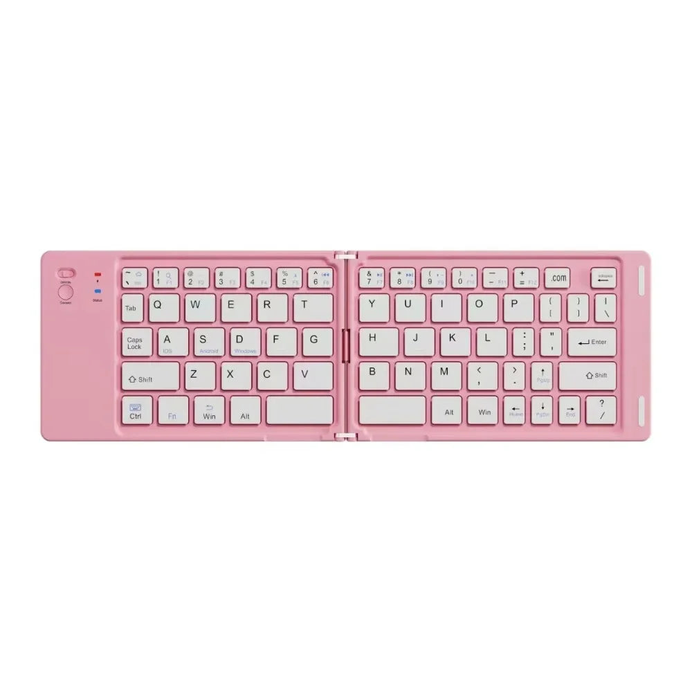 Mini Wireless Folding Keyboard Slim Design Lightweight Bluetooth Keyboard Rechargeable Portable Foldable Keyboard Travel