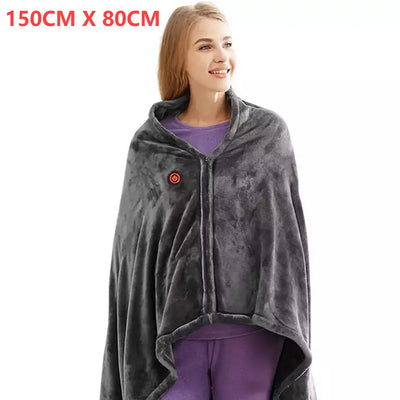 USB Heated Blanket Wearable Body Warmer Heating Shawl 9 Heated Areas Winter Electric Blanket 3 Heated Level For Home And Office