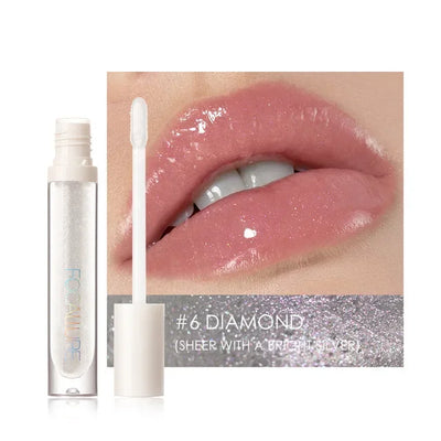 FOCALLURE PLUMPMAX Nourise Lip Glow Dewy Glossy Lip Care High Shine Not Sticky Refreshing Shimmer Lip Gloss Lips Makeup