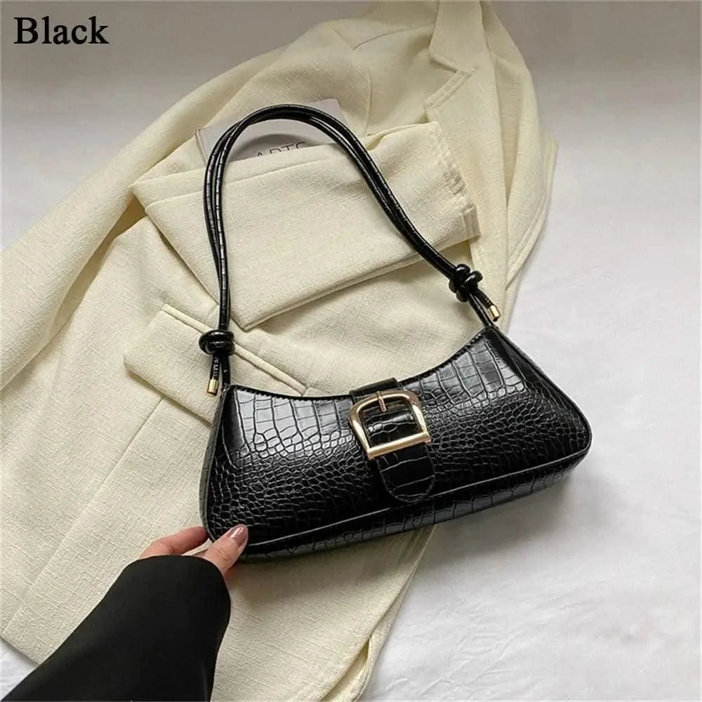 Women Stylish PU Leather Sling Bag Solid Colour Zipper