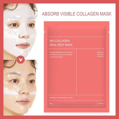 1-10Pcs Bio Collagen Face Mask Shrink Pores Deep Hydrating Overnight Mask Moisturizing Refreshing Brightening Face Skin Care - Elanique