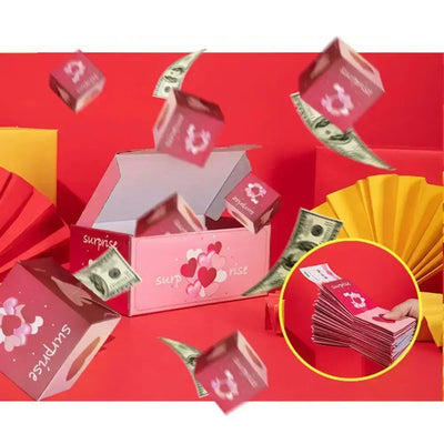 Christmas Gift Box Diy Folding Paper Boxs Money Pop Up Birthday Wedding Surprise Bounce Boxs Explosion Red Envelope Gift Box Set