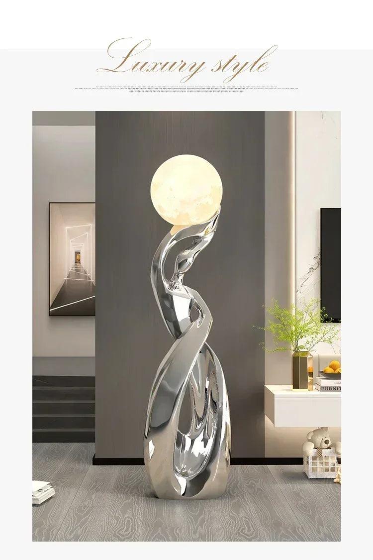 Home decor statue abstract art ornaments nordic living room large floor luminous sculpture housewarming gift interior