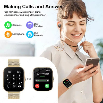 KESHUYOU 2025 Smart Watch 2.01 Inch HD Display Answer Make Call Message Preview Sport Modes DIY Dial Weather Forecast Men Women