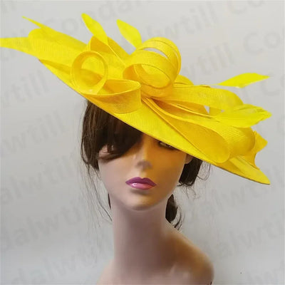 Royal Ascot Big Fascinators Hat Women Party Tea Fancy Millinery Cap Elegant Ladies Wedding Event Headpiece Headband Party Hats