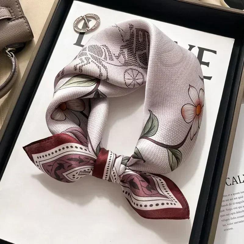100% real silk square neck tie shawls scarf women female hijab bandana
