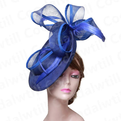 Royal Ascot Red Hair Fascinator Veils Hat Women Church Wedding Fascinaors Hat Headband Feather Derby Headpiece Ladies Chapeau
