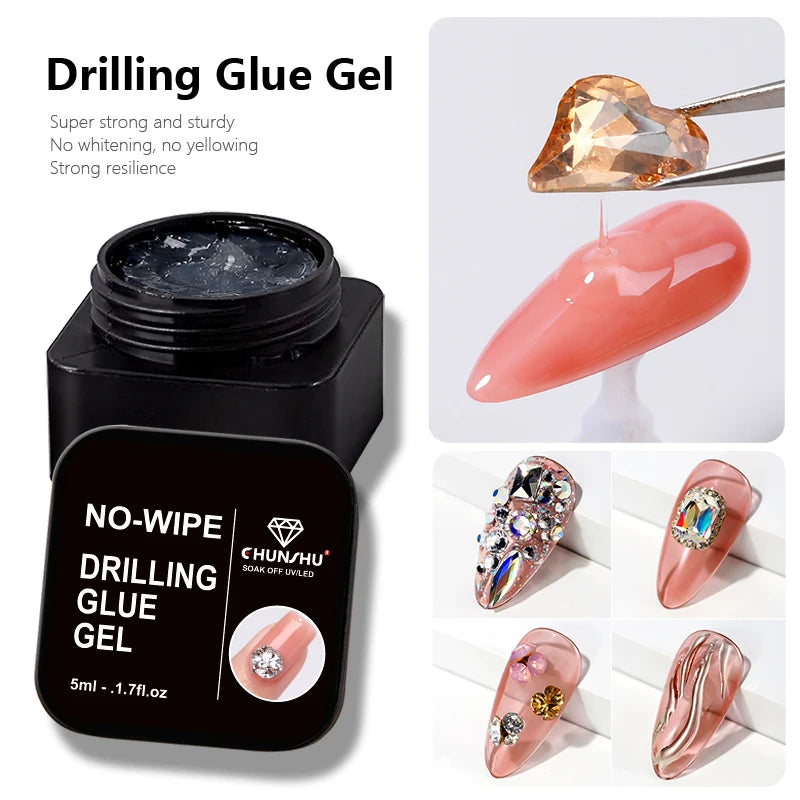 CHUNSU 3 In 1 Spider Gel Nail Polish No Wipe Functional UV Gel Creative Wire Drawing Liner Soak Off Magic Powder 5ML Clear  DIY