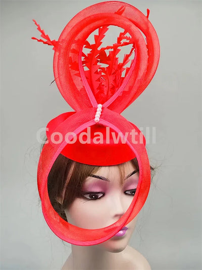 Ladies Royal Ascot Chapeau Cap Wedding Fascinator Hat Headpiece Women Church Party Pillbox With Headband Bride Party Fascinators