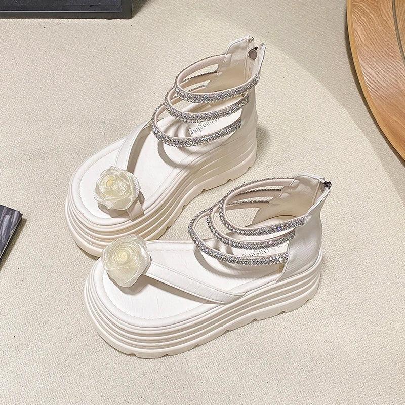 2025 designers women summer sandals open toe 8cm platform wedge sneakers casual shoes beach sandálias das mulheres