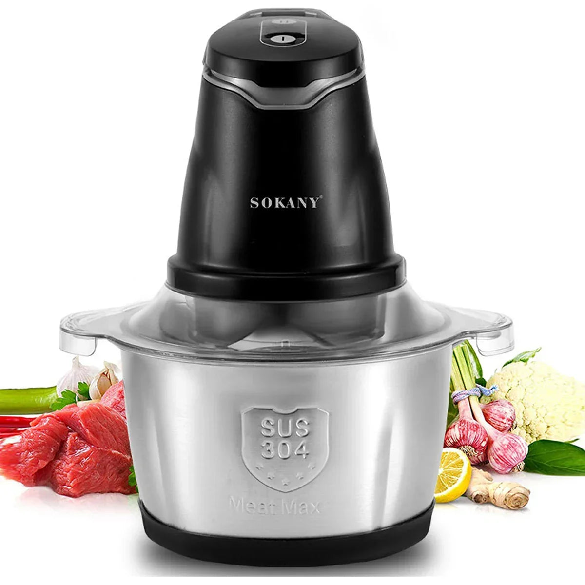 Sokany Household Small Meat Grinder, Electric Food Processor, Vegetable Grinder, Multifunctional Mixer, Fast And Slow Dual Speed