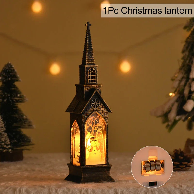 Christmas LED Night Light Santa Claus Snowman Lantern Lamp Table Ornament Christmas Decoration for Home Xmas Navidad Gifts