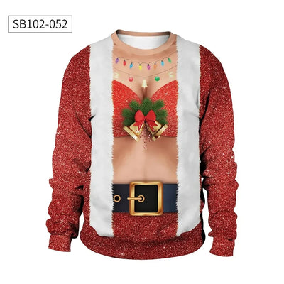2024 Women Ugly Christmas Sweatshirt Funny Dog Head Pullovers Hoodie Humping Reindeer Climax Christmas Clothes