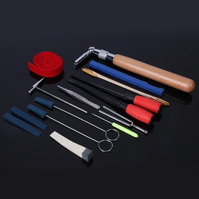 Professional Piano Tuning Kit Portable Piano Tuner Tuner with Tuning Hammer and Silence Kit for All Upright and Grand Pianos