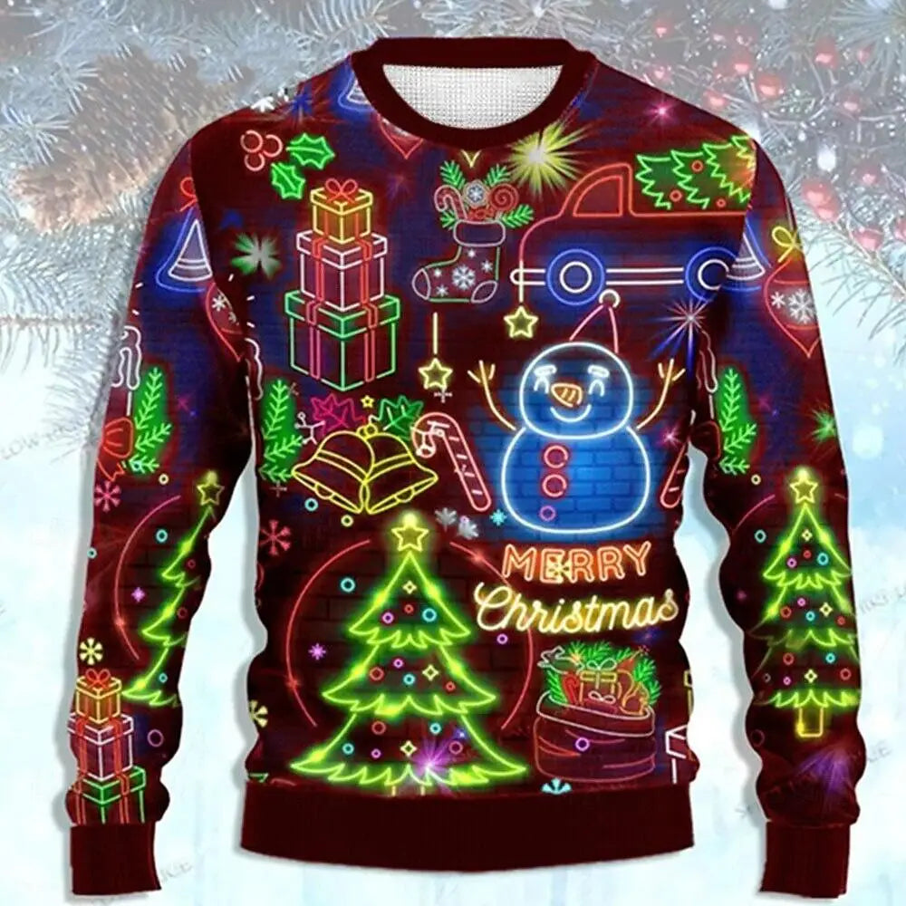 Ugly Christmas Sweater Men's Sweater Snowman Pullover Jumper New Years Eve Daily Vacation Long Sleeve Crewneck Fall Winter 2025