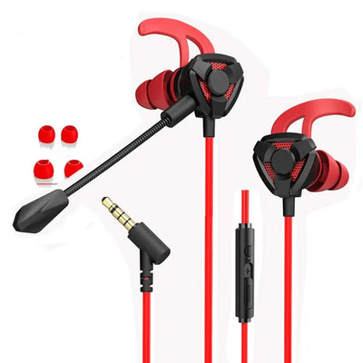 E Sports Gaming with Microphone In-ear Headphones Noise-cancelling Plug-in Mobile Computer Earbuds Wired Earphone PUBG Headset