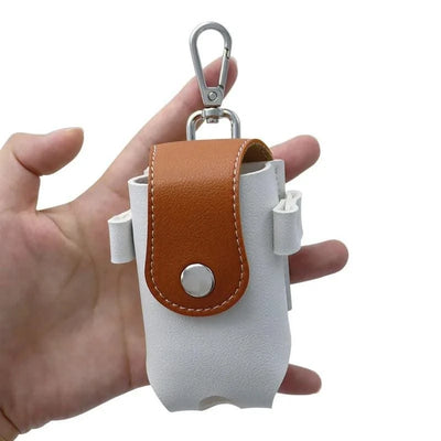 Golf Ball Mini Bag PU Leather with Golf Tees Golf Ball Pouch Hang on Waist Bag Golf Belt Gift for Husband Golf Sport Accessories