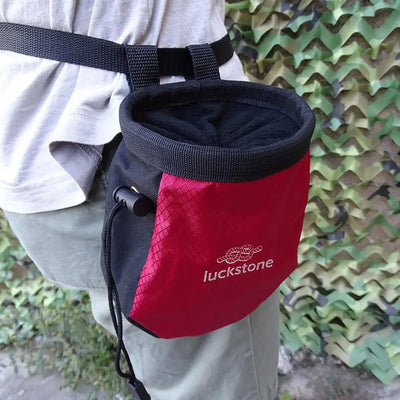 Bouldering Chalk Bag Storage Pockets Rock Climbing Chalk Bag with Chalk Brush Magnesium Powder Bag for Climbing Weightlifting