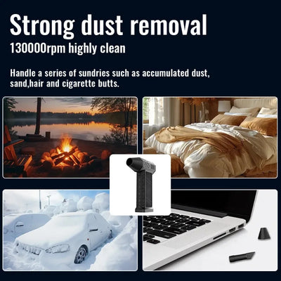 Electric Air Duster 130000RPM Turbofan High Power Jet Fan  Cleaning Blower Tool Brushless Motor Variable Speed Dust Blower