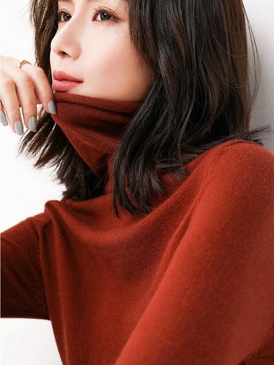 2025 Turtleneck Women Sweaters Autumn Winter Sweater Knitted Pullover Long Sleeve Woman Sweaters Tops Soft Jumper Pull Femme