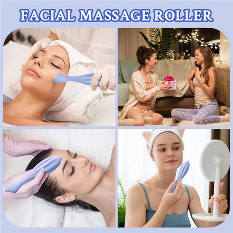 AA20-Facial Massage Roller Silicone Face Massage Tools Face Roller Skin Care For Shapes Body & Face Curves Reduces Tiredness