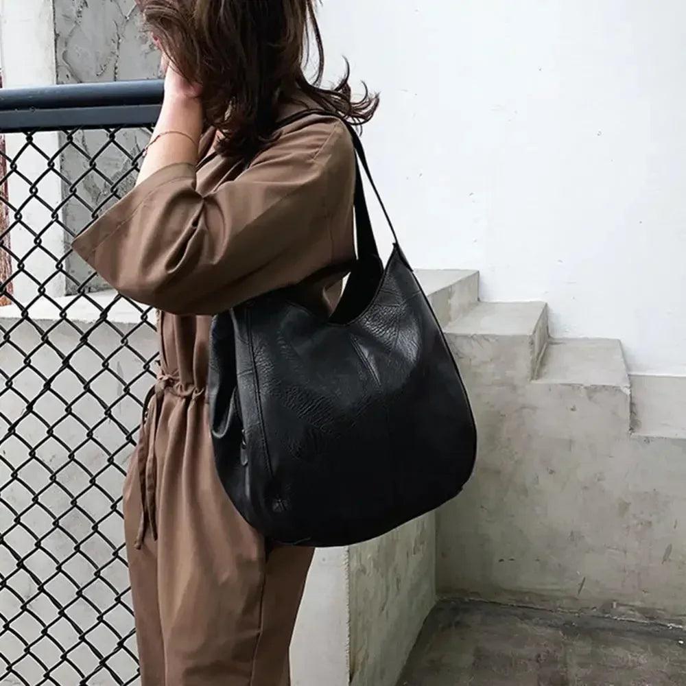 Women’s handbags vintage luxury leather shoulder bag designers large modern fashion brand female