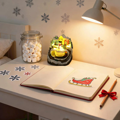 Christmas Ornaments Luminous Old People And Children Snowman Ornaments Holiday Decoration Popular Network Celebrity Small Gifts