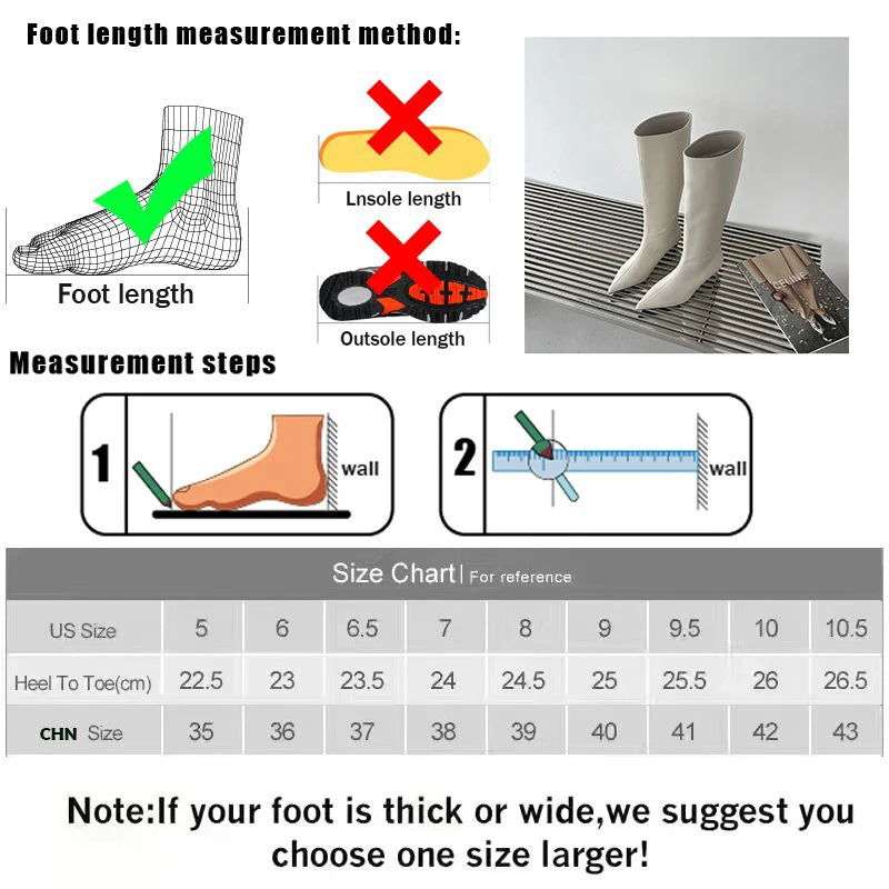Fashion Women Knee High Boots Slip On Shoes Low Heels Pointe Toe Ladies Shoes Female Footwear Western Modern Long Boots