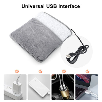 Foot Warmer Foots Heater USB Electric Foot Heating Pad Rechargeable Feet Warmer Heater Soft Plush Foot Warmer Heater for Home