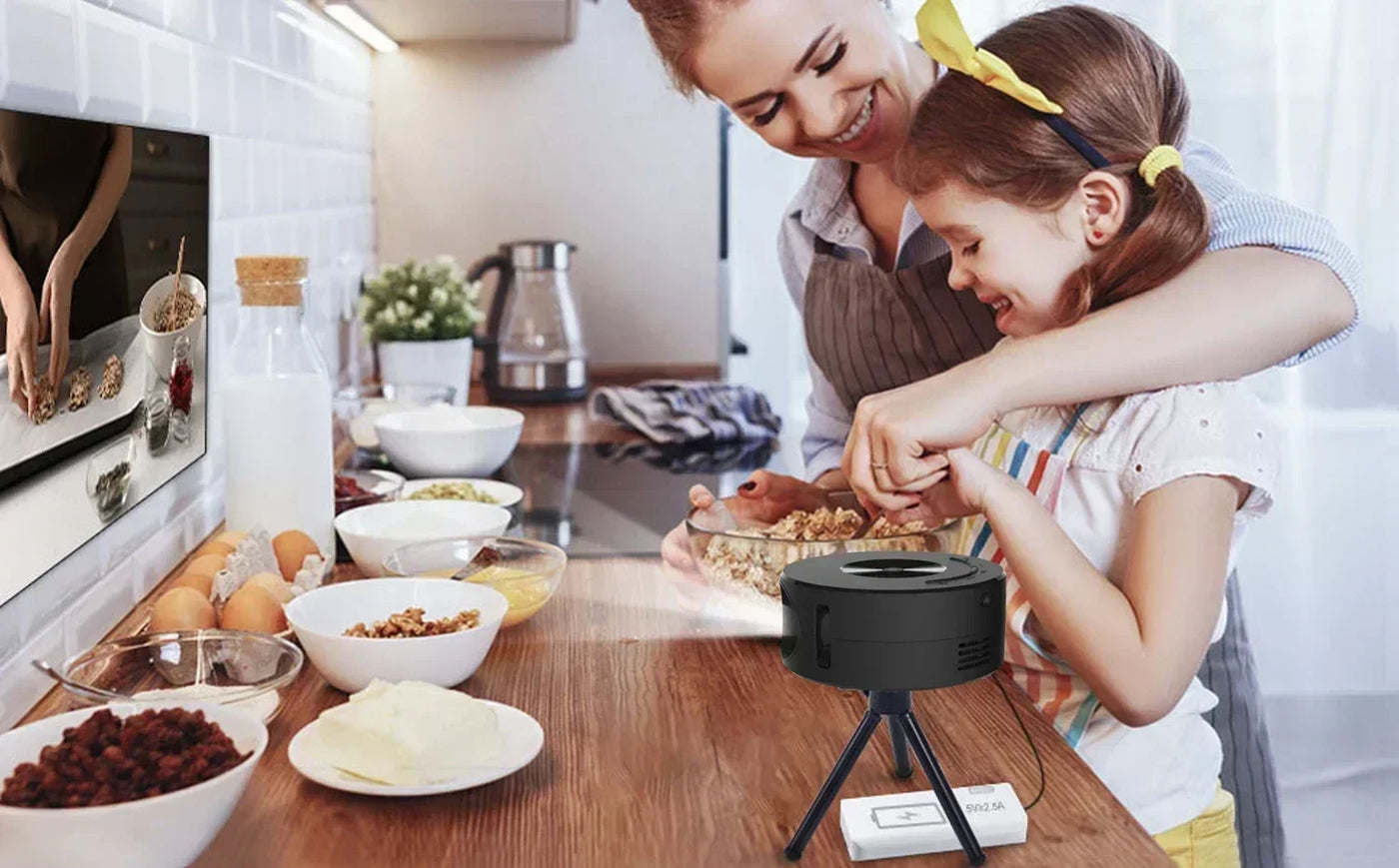 YT200 Portable Projector - Children's Friendly LCD Mini Home Theater Smartphone Same-Screen Function