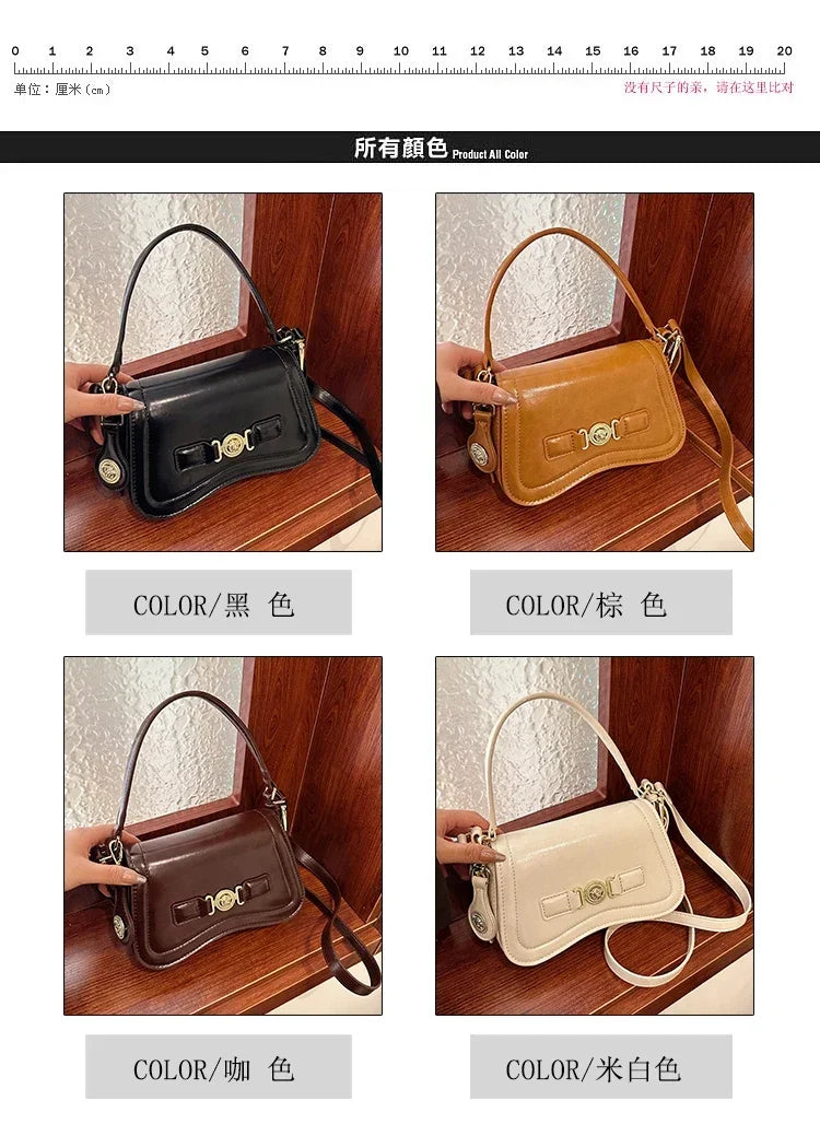 Designer Style Crossbody Bag for Women Genuine Leather Shoulder Handbag Ladies Compact Wallet Phone Holder Purse