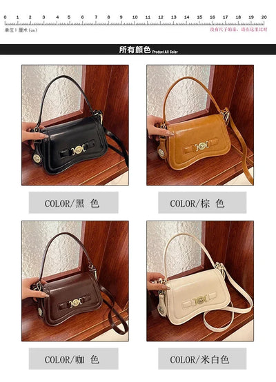 Designer Style Crossbody Bag for Women Genuine Leather Shoulder Handbag Ladies Compact Wallet Phone Holder Purse
