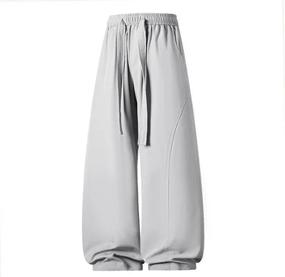 Men's Wide Pants Oversize Sports Streetwear Solid Color Sweatpants Summer Male Breathable Loose Trousers Streetwear Jogger Pants