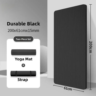 Men's Fitn Yoga Mat Thiened 20mm Wide Long Anti-slip Sports Yoga Mat Home Use Exercise Equipment l Rubber Pure Color