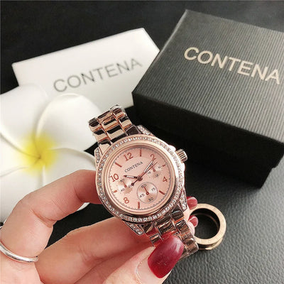 New High-end Stainless Steel Watches for Women Luxury Rhinestone Quartz Watch Elegant Ladies Watches Suitable For Daily Wear