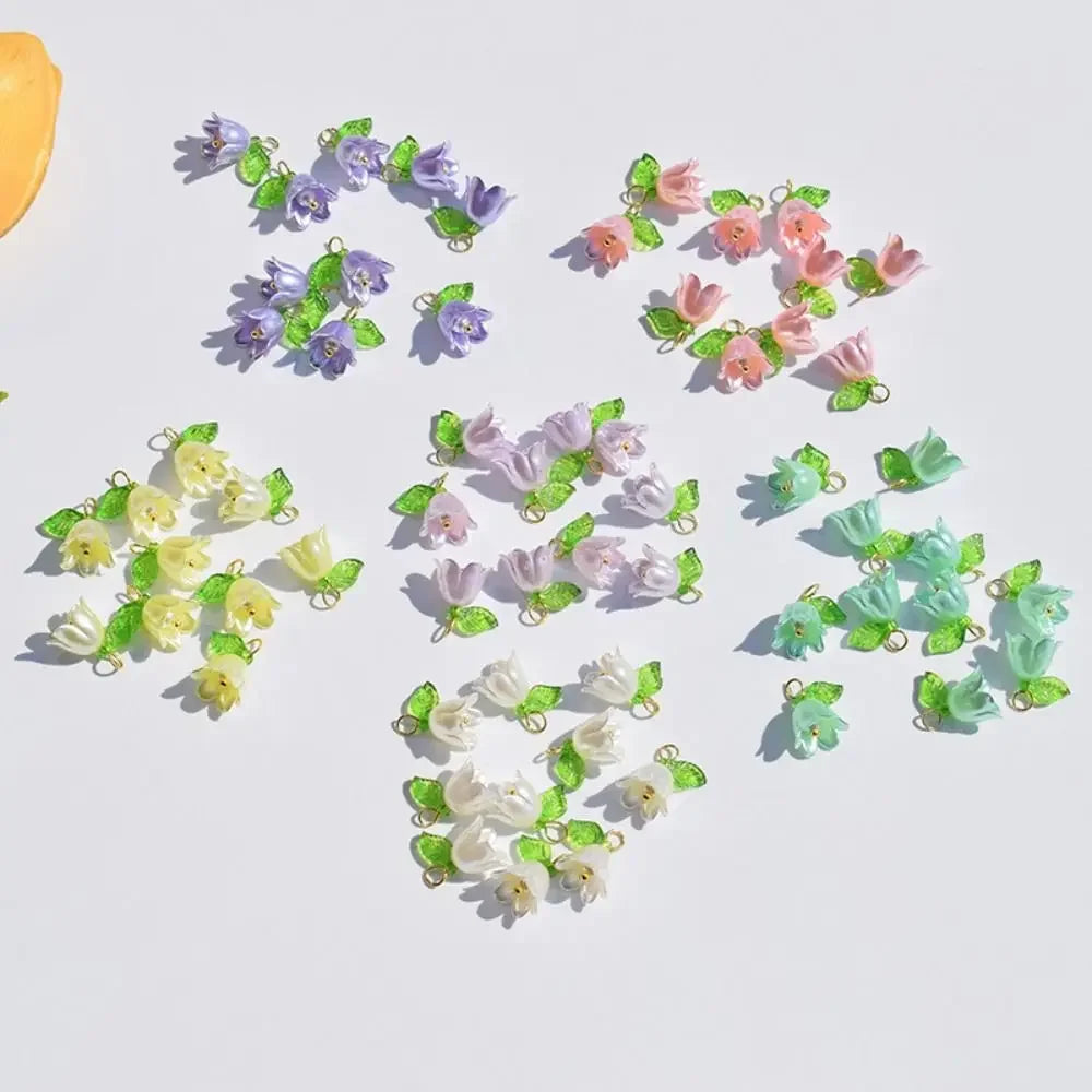 Hairpin Jewelry Making For DIY Bracelet Making Kit DIY Crafts Loose Beads Bell Orchid Beads Lampwork Beads Flora Leaves Beads