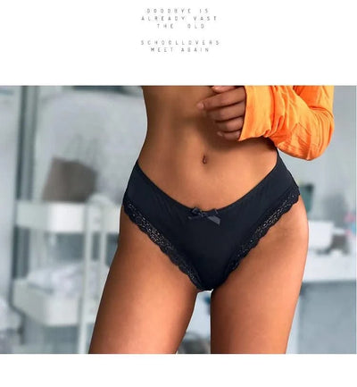 Thong women's underwear ice silk sexy lace cross belt light luxury low waist T pants sexy hollow temptation thong women