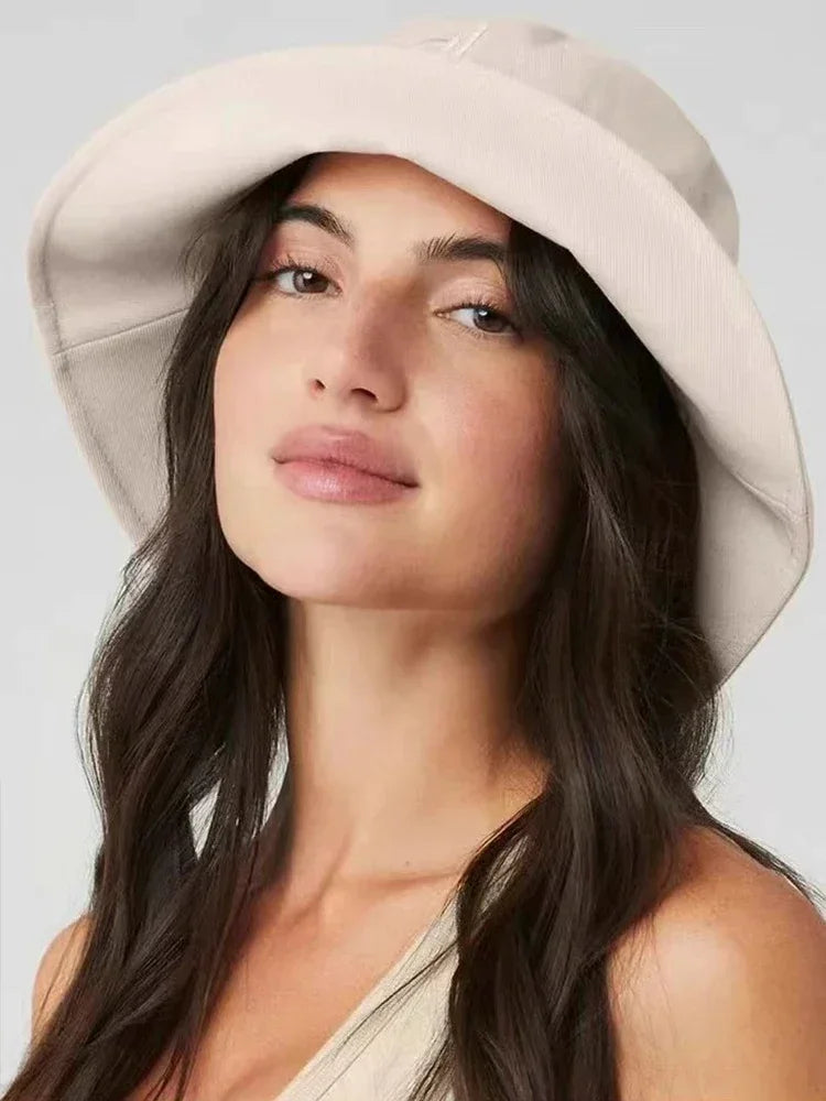 Women Fisherman Hats Sunscreen Hat Travel Beach Hat Solid Color Girls Outdoor Sun Cap