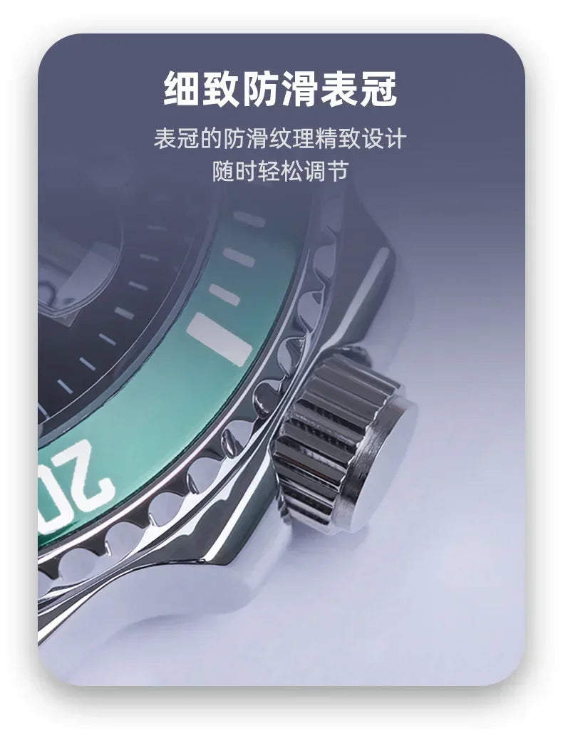 2025Advanced men's watches high-end products green water ghost quartz watches steel band waterproof luminous watches