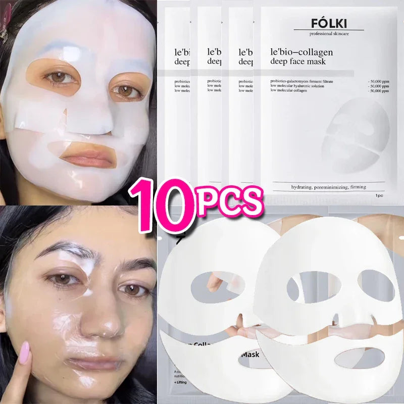 5/10PCS Collagen Face Mask Shrink Pores Deep Hydrating Overnight Mask Moisturizing Refreshing Brightening Korean Face Skin Care