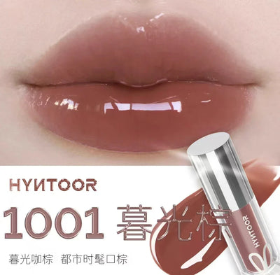 HYNTOOR Lip Gloss Shiny Shimmer Mirror Hydrating Moisturizing Water Shine Lipstick Nourishing Care Dewy Lip Makeup