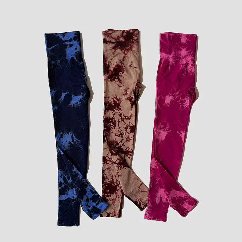Tie Dye Seamless Leggings For Women High Waist