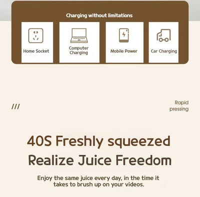 Portable Electric Blender Cup for Smoothies, Shaved Ice, and Juices - 12-Blade Stainless Steel with Wireless Charging Function