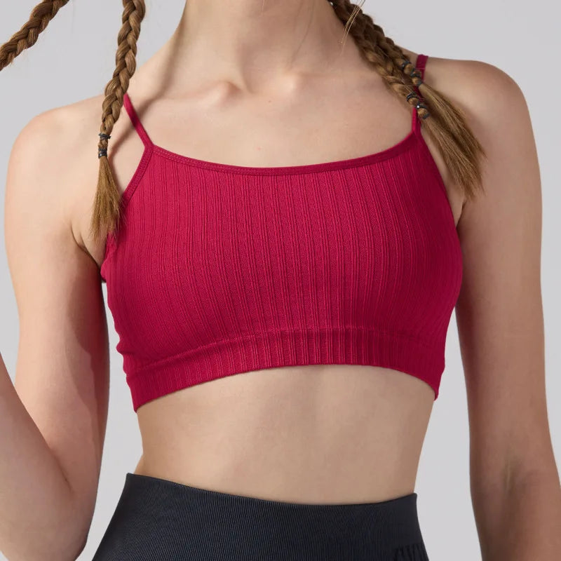 Women's Spaghetti Thin Strap Workout Yoga Gym Fitness Sport Bras